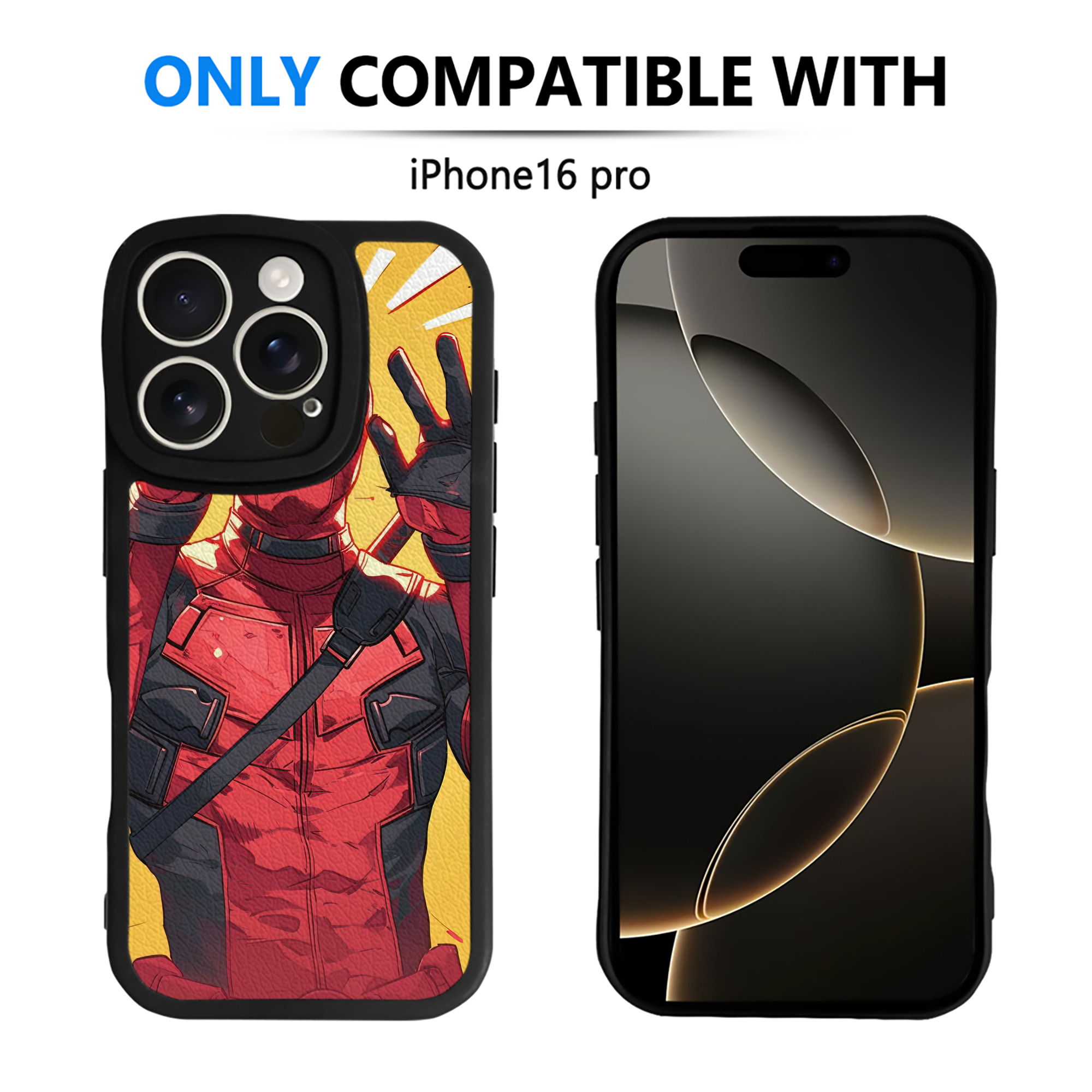（画像用） Deadpool デッドプール 【iPhone 16シリーズ対応】シリコンスマホケース（レザー調） 材質：シリコン
